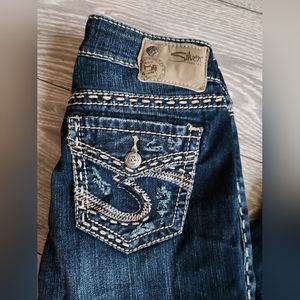 Women's silver jeans W25 L31 aiko midrise bootcut